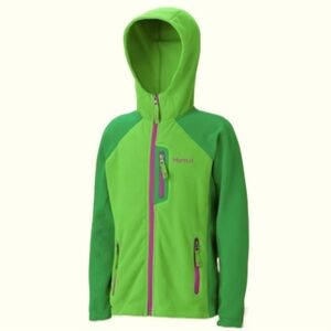 Marmot Full Zip Hooded Polartech Fleece Women’s Size Medium Green & Purple